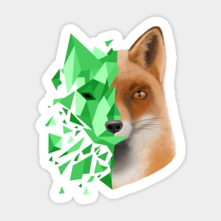 green shattered fox Sticker